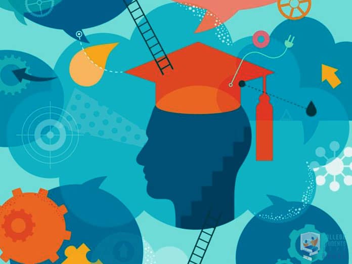 4 Effective Ways To Improve Your Academic Performance 2 Improve Your Academic Performance - Abstract art featuing a face wearing a graduation hat, with stairs going above them