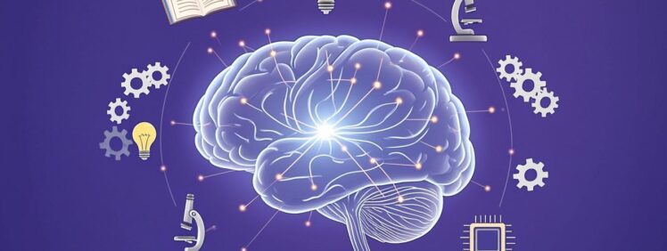 Brain with neural connections representing study techniques and memory