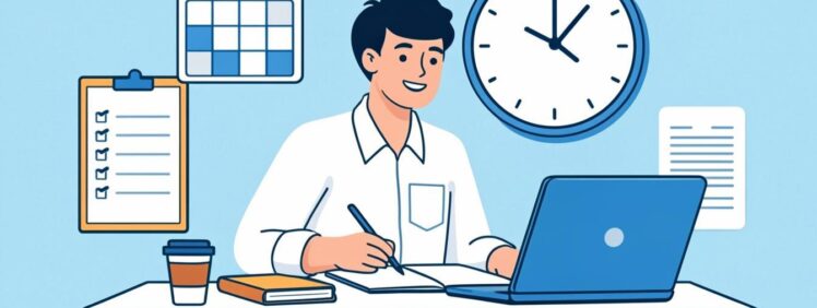 College student managing time with calendar and task list